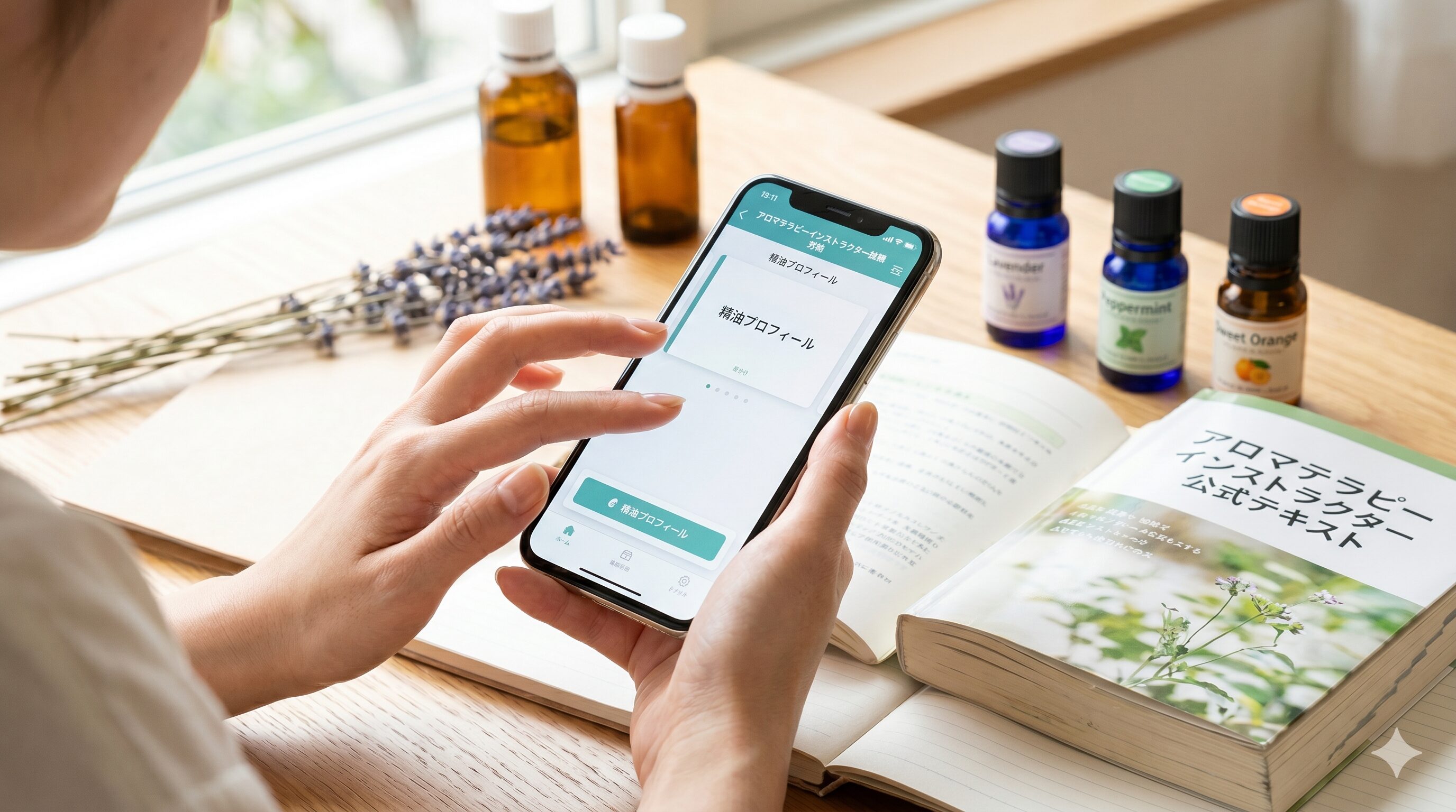 アロマテラピーインストラクターの学習シーン